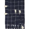Navy Blue Woven Checkered Throw