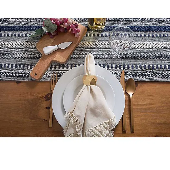 Navy Braided Stripe Table Runner, 108 in.