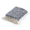 Navy Chambray Fringe Throw