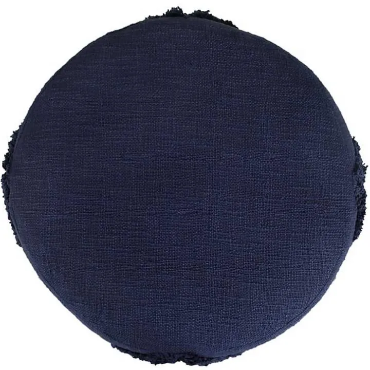 Navy Diamond Tufted Pouf