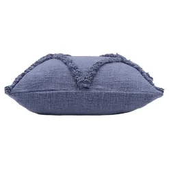Navy Fringe Diamond Pillow, 18 in.