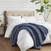 Navy Hand Made Chunky Double Knit Throw Blanket