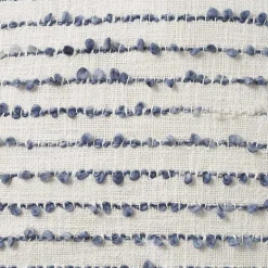 Navy Handstitched Stripes Throw Pillow