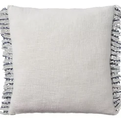 Navy Handstitched Stripes Throw Pillow