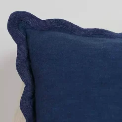 Navy Juna Scalloped Pillow, 22 in.