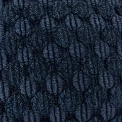 Navy Looped Cotton Throw Pillow