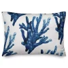 Navy Watercolor Coral Pillow