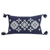 Navy Woven Geo Diamond Indoor/Outdoor Pillow