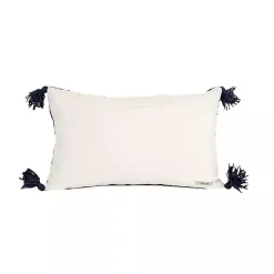 Navy Woven Geo Diamond Indoor/Outdoor Pillow