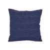 Navy Woven Geo Stripe Indoor/Outdoor Pillow