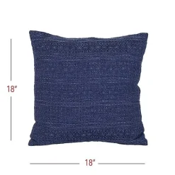 Navy Woven Geo Stripe Indoor/Outdoor Pillow