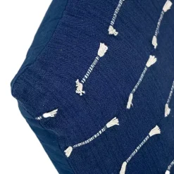 Navy Woven Lines Pillow