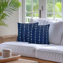 Navy Woven Lines Pillow