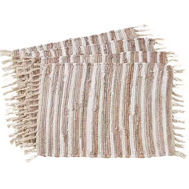 Neutral Chindi Weave Placemats, Set of 4