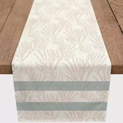 Neutral Coral Stripe Table Runner, 90 in.