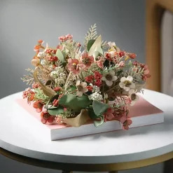 Neutral Flowers and Eucalyptus Bouquet