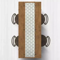 Neutral Green Tree Pattern Table Runner