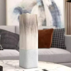 Neutral Ombre Ceramic Vase, 16 in.