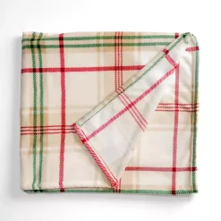 Neutral Plaid Plush Throw