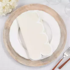 Neutral Scalloped Edge Napkins, Set of 4