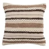 Neutral Striped Woven Square Throw Pillow