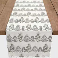 Neutral Tree Patterned Table Runner, 90 in.