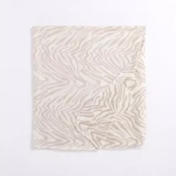 Neutral Zebra Print Fleece Throw