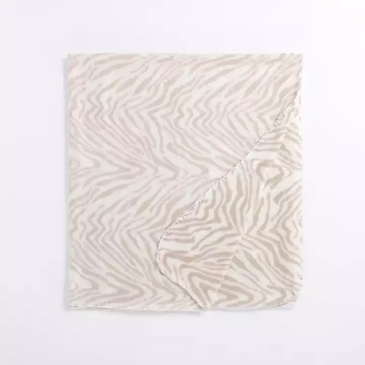 Neutral Zebra Print Fleece Throw