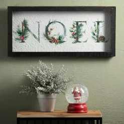 Noel with Holly Framed Wall Plaque