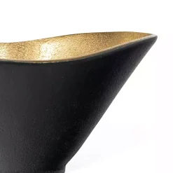 Oblong Black and Gold Bowl, 15 in