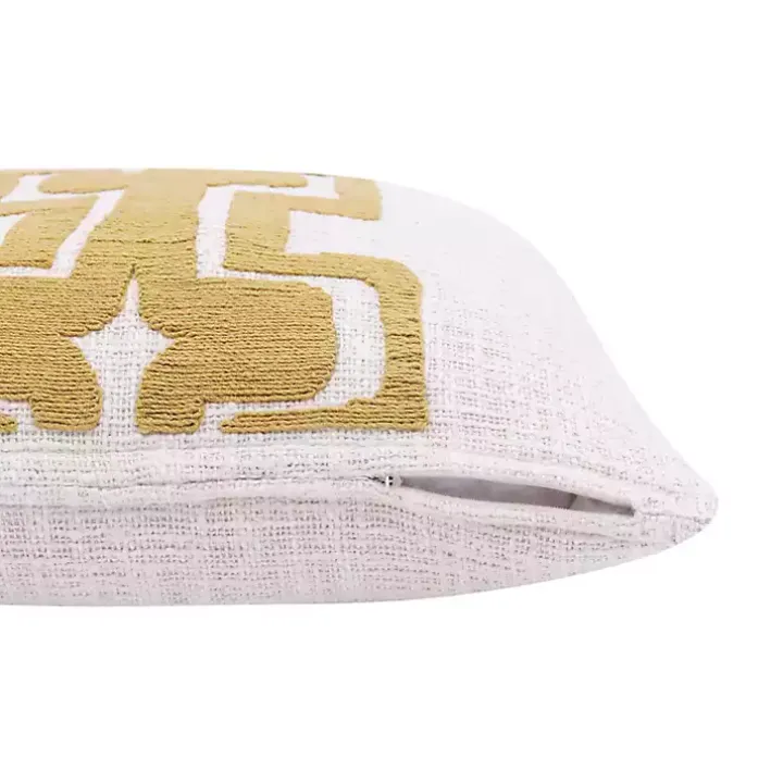 Ochre Geometric Stripe Pillow