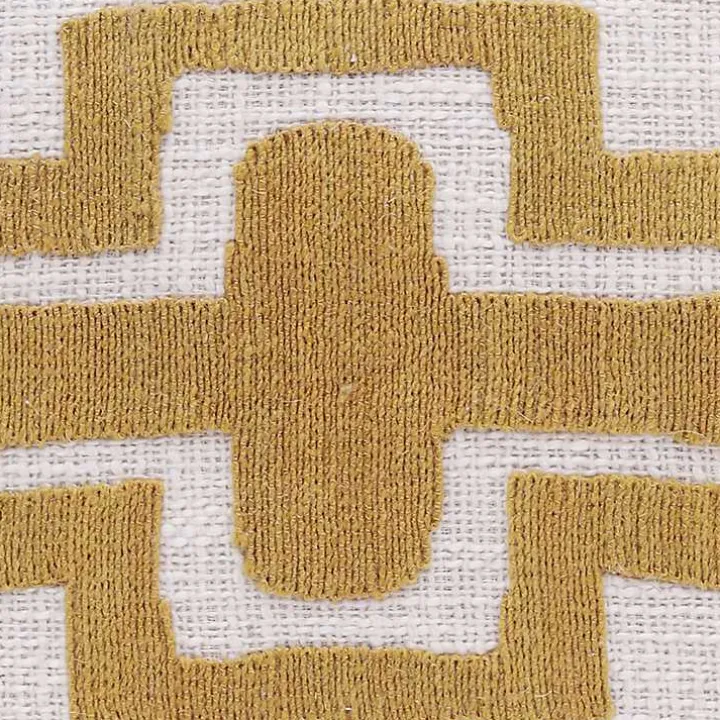 Ochre Geometric Stripe Pillow