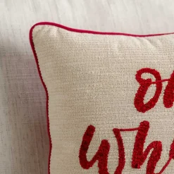 Oh What Fun Embroidered Pillow
