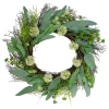 Olive Branch and Flower Buds Spiral Wreath