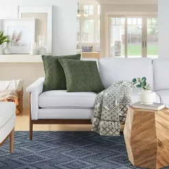 Olive Cable Knit Throw Pillows, Set of 2