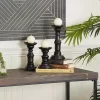 Onyx Turned Wood 3-pc. Candle Holder Set
