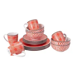 Opulent Orange Stoneware 16-pc. Dinnerware Set