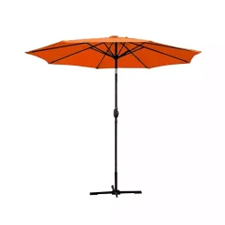 Orange 9 ft. Hand Crank Tilt Umbrella