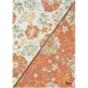 Orange & Green Floral Reversible Outdoor Rug, 5x7