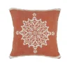 Orange and White Medallion Pillow
