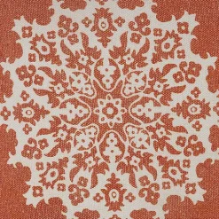 Orange and White Medallion Pillow