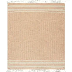 Orange and White Stripes Cotton Throw