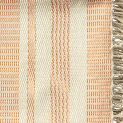 Orange and White Stripes Cotton Throw