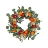 Orange Mixed Spring Floral Wreath