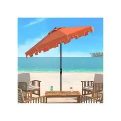 Orange Tilt Crank 9 ft. Outdoor Metal Umbrella