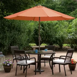 Orange Tilt Hand Crank Outdoor Umbrella