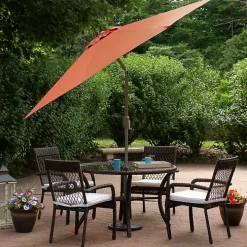 Orange Tilt Hand Crank Outdoor Umbrella