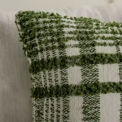 Oversized Green Plaid Pillow