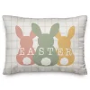 Pastel Easter Bunny Lineup Outdoor Throw Pillow