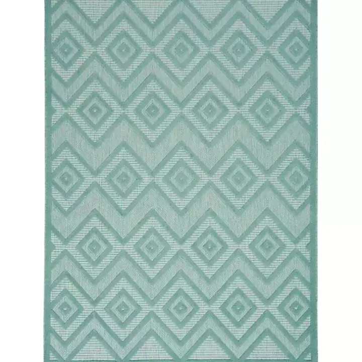 Pastel Lime Diamond Outdoor Area Rug, 6x9